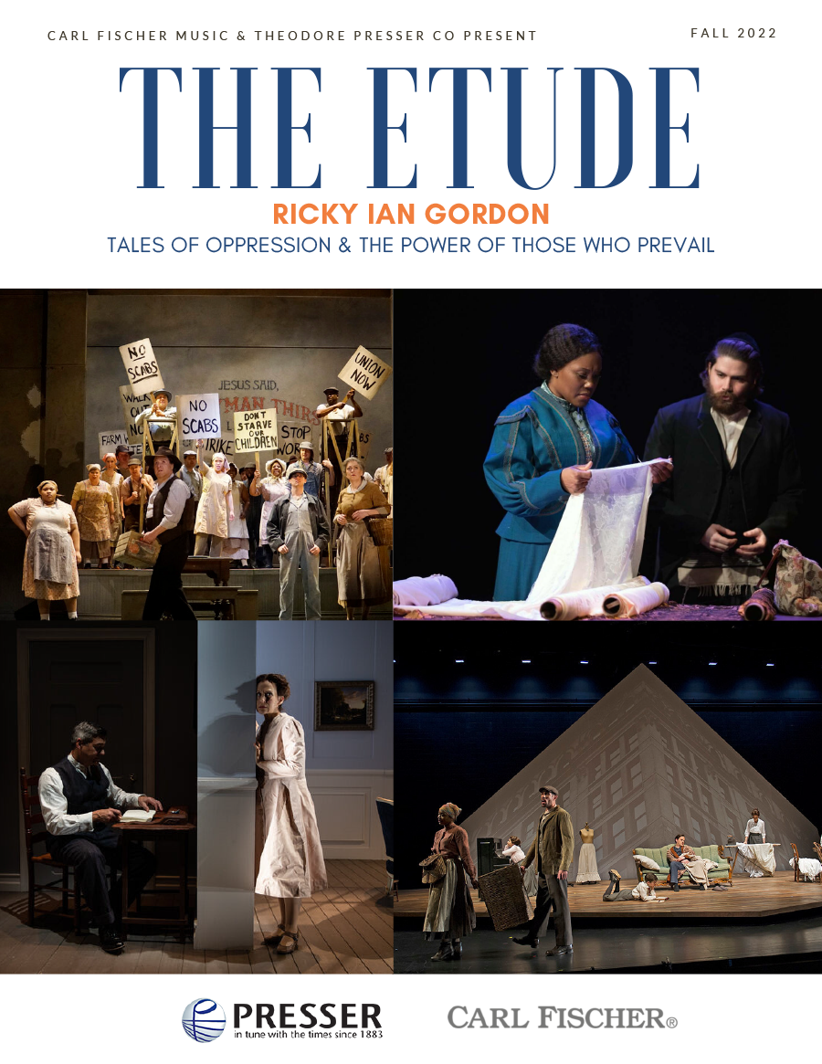 Etude Magazine cover featuring Ricky Ian Gordon Operas